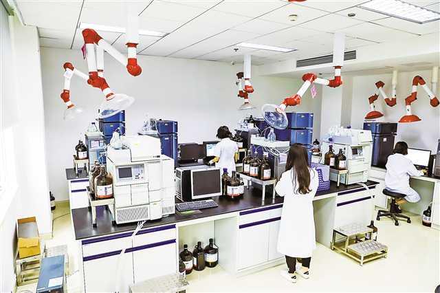 检测人员正在实验室做检测.(重庆市食品药品检验检测研究院供图)
